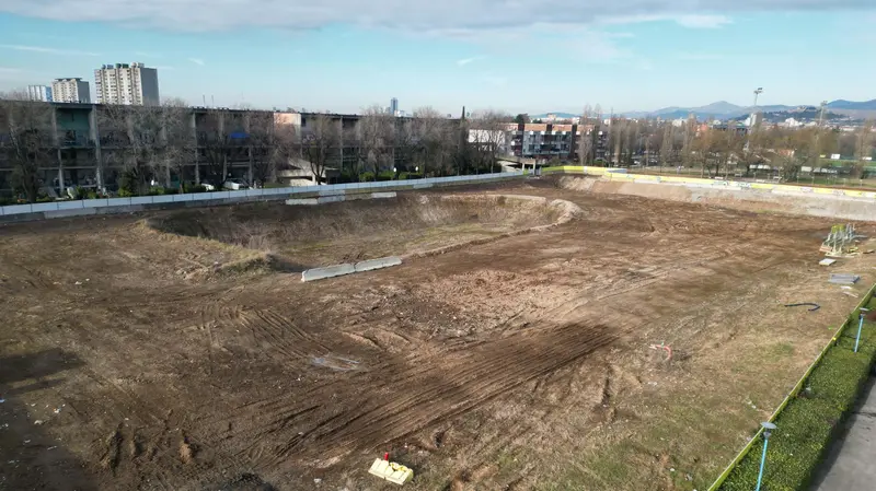 Il cratere lasciato dalla vecchia torre Tintoretto di San Polo