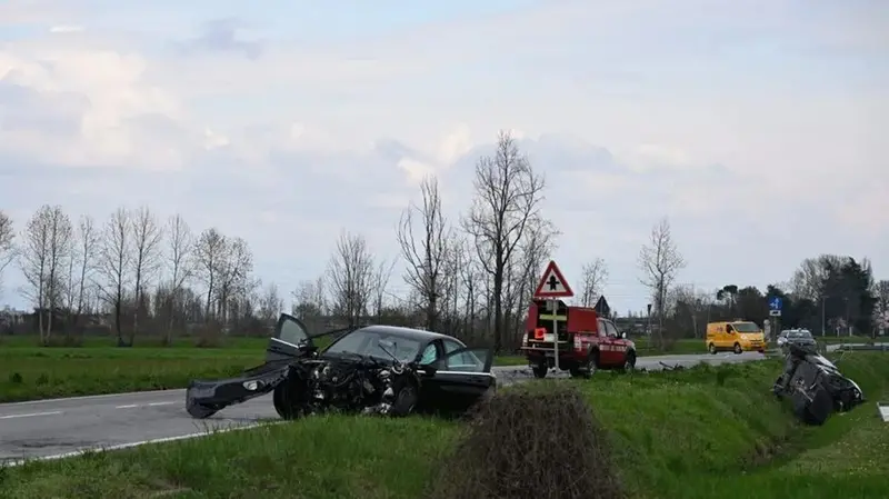 Le auto coinvolte nell'incidente a Caravaggio © www.giornaledibrescia.it