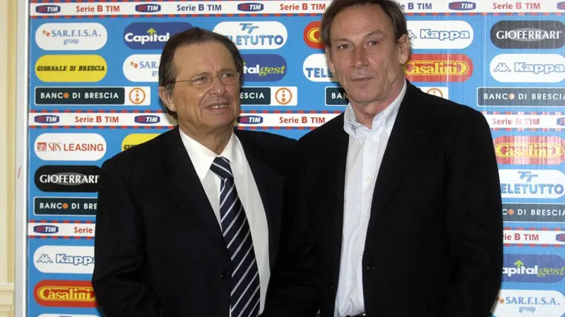 Il presidente Corioni e Zeman all'inizio di quello che doveva essere un idillio - Foto Newreporter © www.giornaledibrescia.it