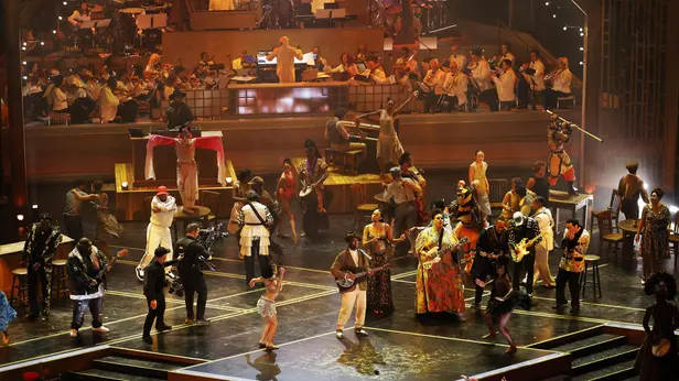 epa12823659 Miles Caton (C) performs in Sinners' Oscar-nominated original song, I Lied To You, during the 98th annual Academy Awards ceremony at the Dolby Theatre in Los Angeles, California, USA, 15 March 2026. EPA/CHRIS TORRES