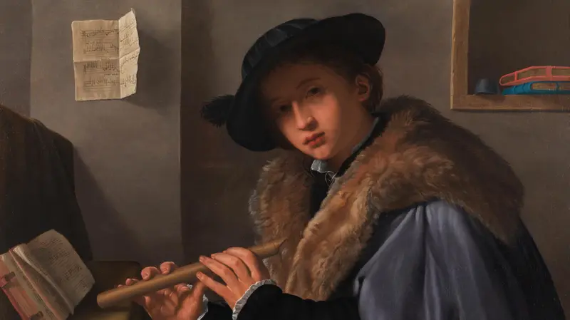 «Giovane flautista» opera del Savoldo alla Tosio Martinengo