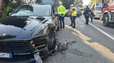 Una delle auto coinvolte nell'incidente © www.giornaledibrescia.it