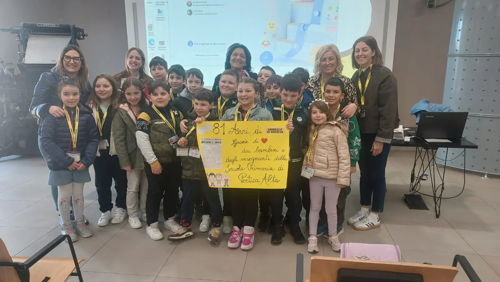 I bambini della scuola primaria di Pertica Alta in visita al GdB