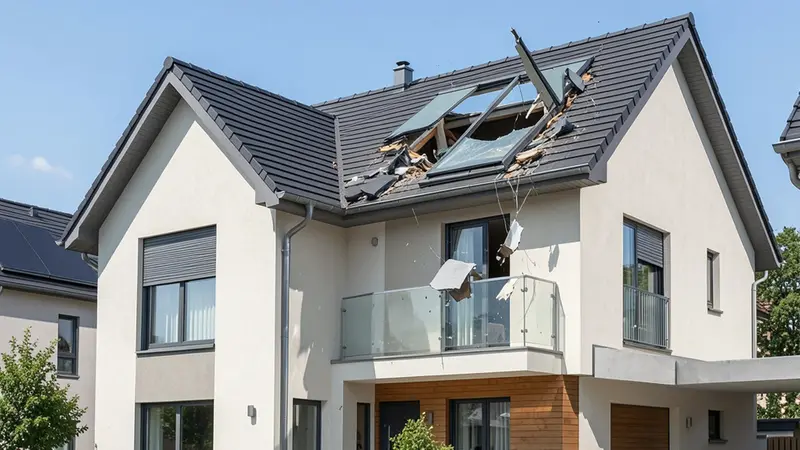 Il lucernaio dei vicini distrutto dalla grandinata