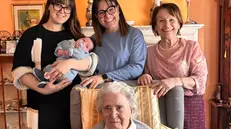 Le cinque generazioni della famiglia - © www.giornaledibrescia.it