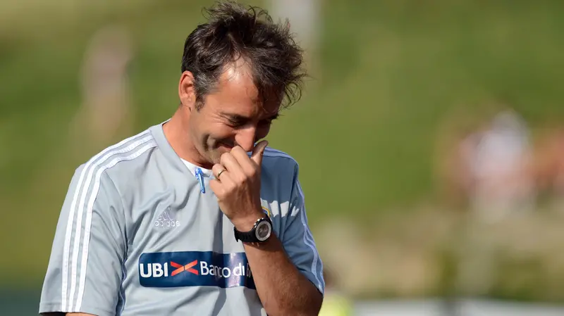 Una smorfia di Giampaolo in allenamento - Foto Reporter Zanardelli © www.giornaledibrescia.it