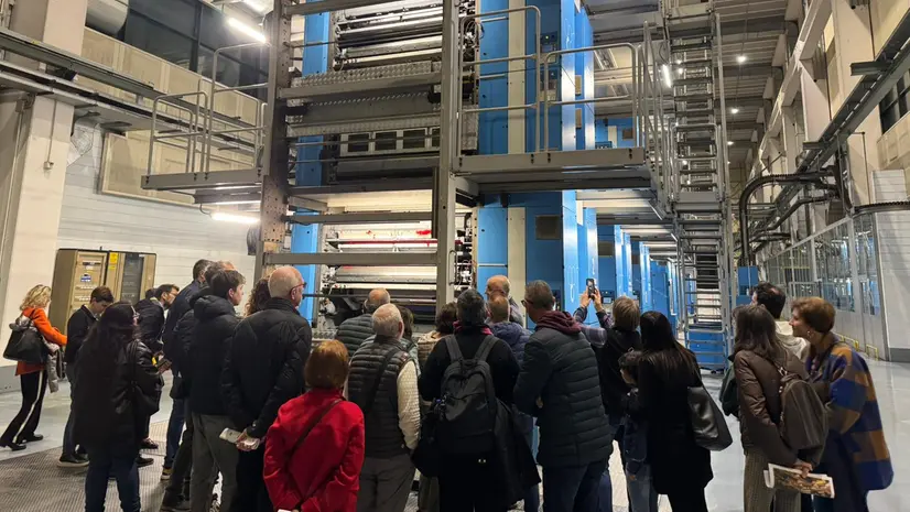 Una visita al Centro stampa quotidiani - © www.giornaledibrescia.it