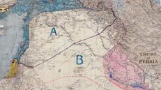 Mappa storica della divisione del Medio Oriente