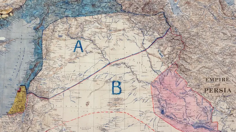 Mappa storica della divisione del Medio Oriente