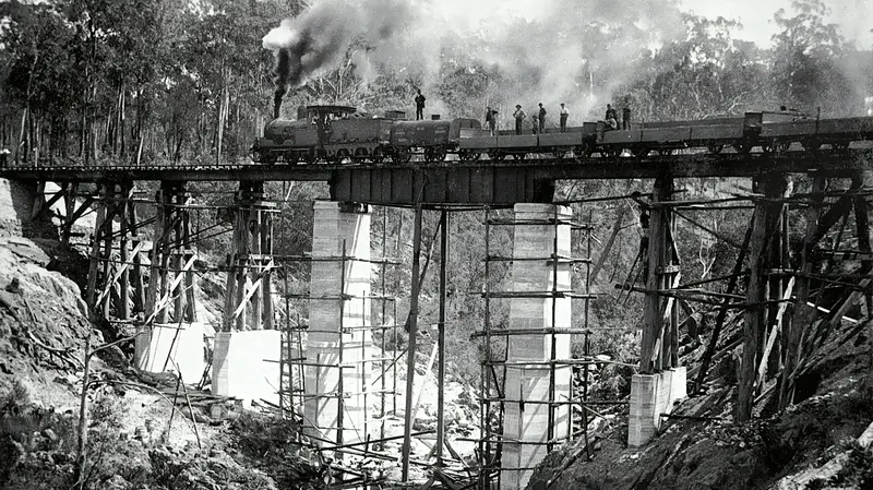 Una ferrovia in costruzione - Foto Museums Victoria