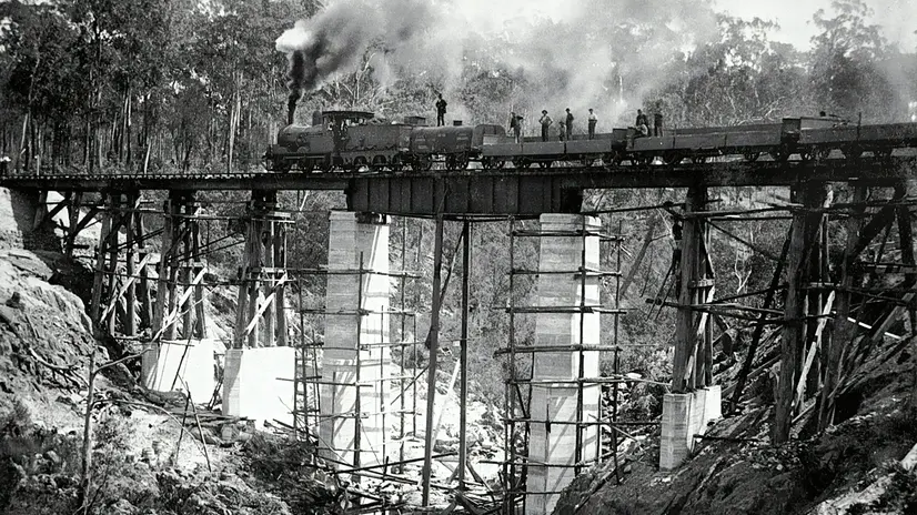 Una ferrovia in costruzione - Foto Museums Victoria