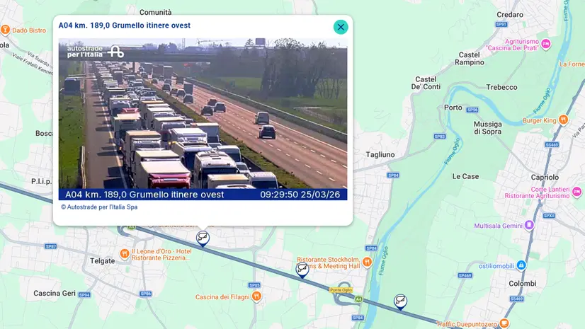 Il traffico dalla webcam di Autostrade per l'Italia