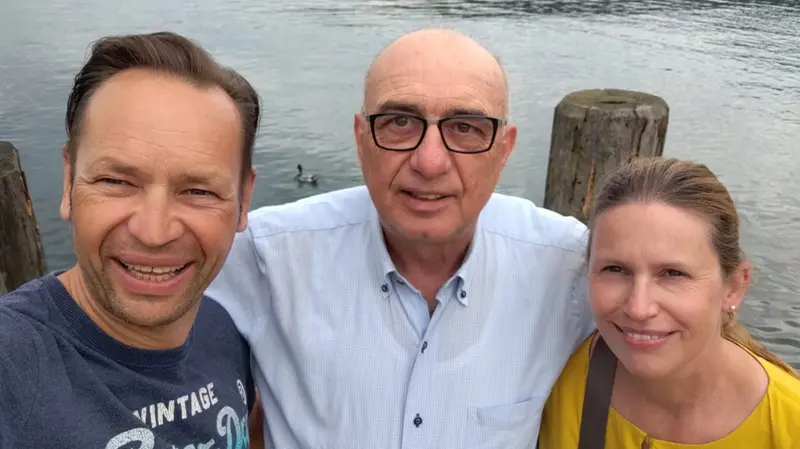 Valerio Agliardi, figlio di Pietro, con Marcus e Sabine Oetzel