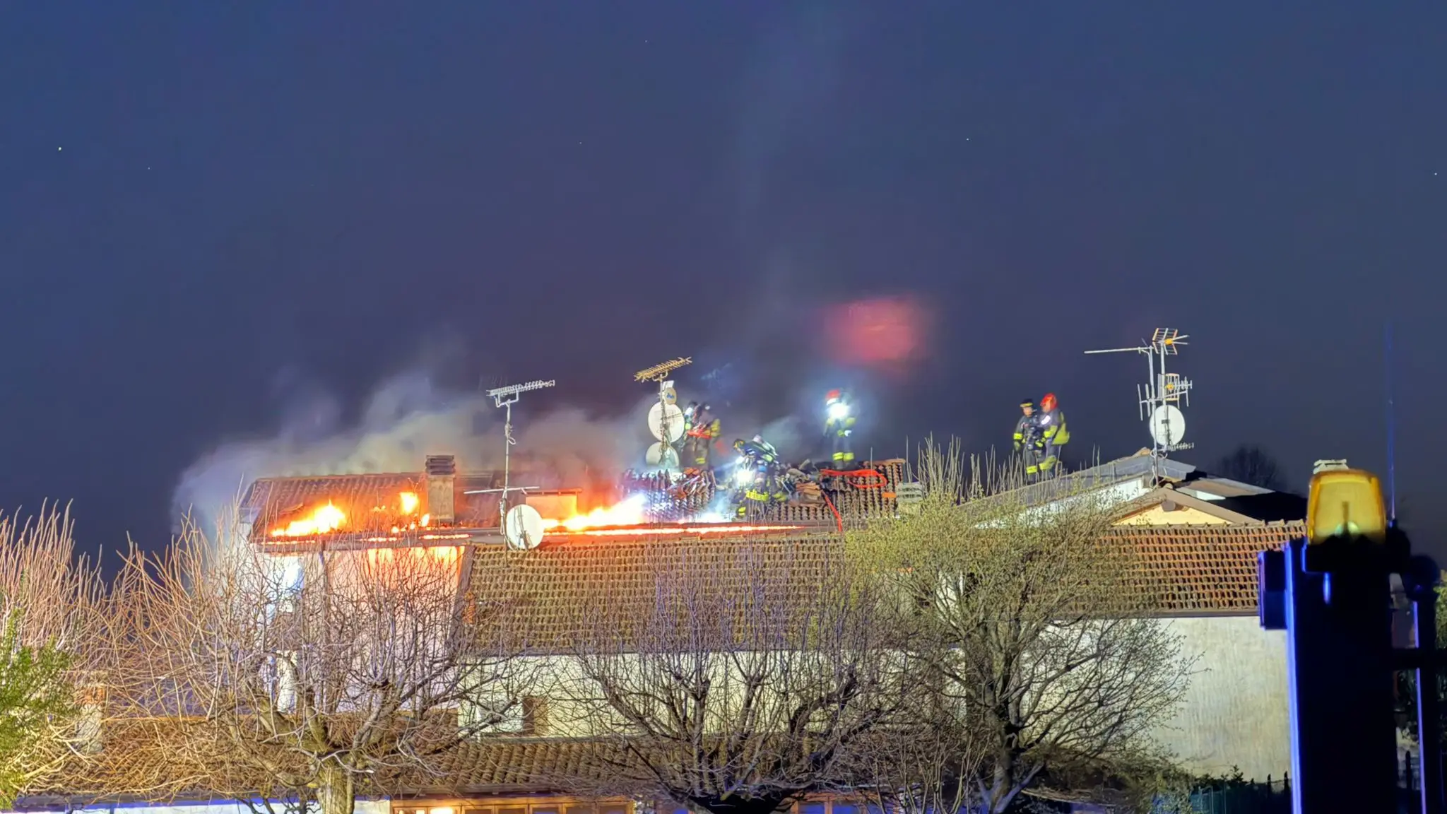 L'incendio a Puegnago