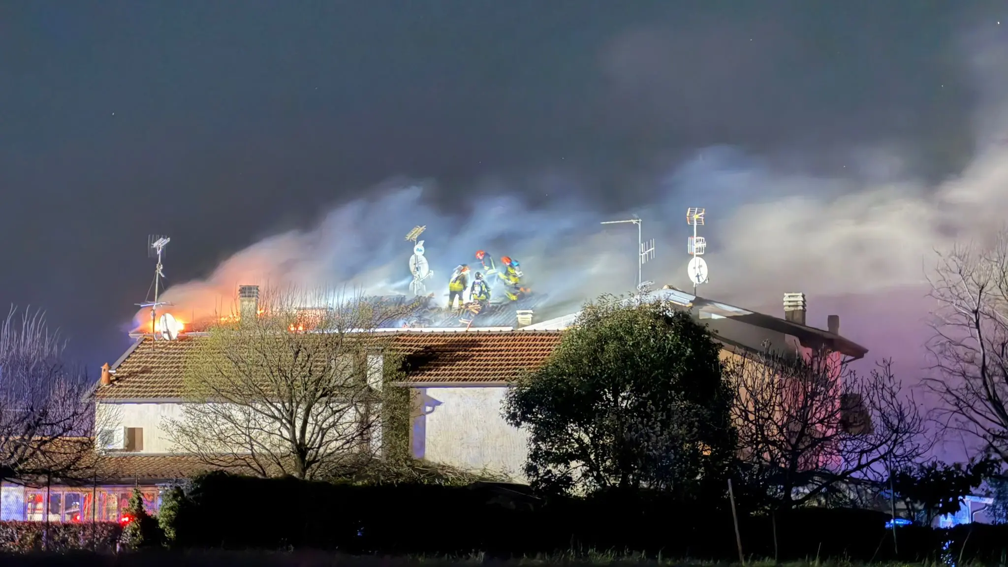 L'incendio a Puegnago