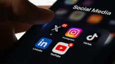 Social su un telefono