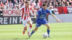 Alessandro Lamesta, migliore in campo dei biancazzurri - Foto New Reporter Nicoli © www.giornaledibrescia.it