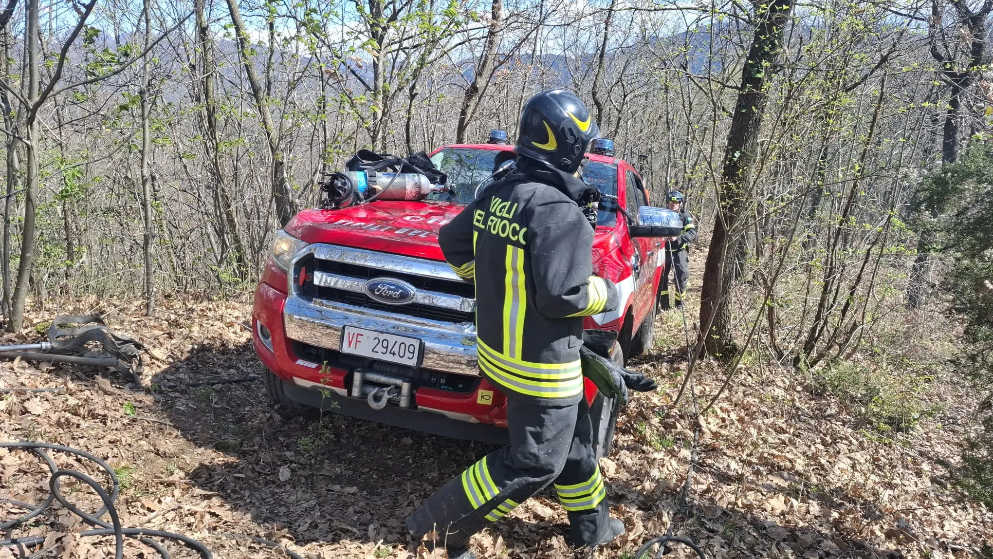 Valsabbia, l'incendio tra Bione e Preseglie