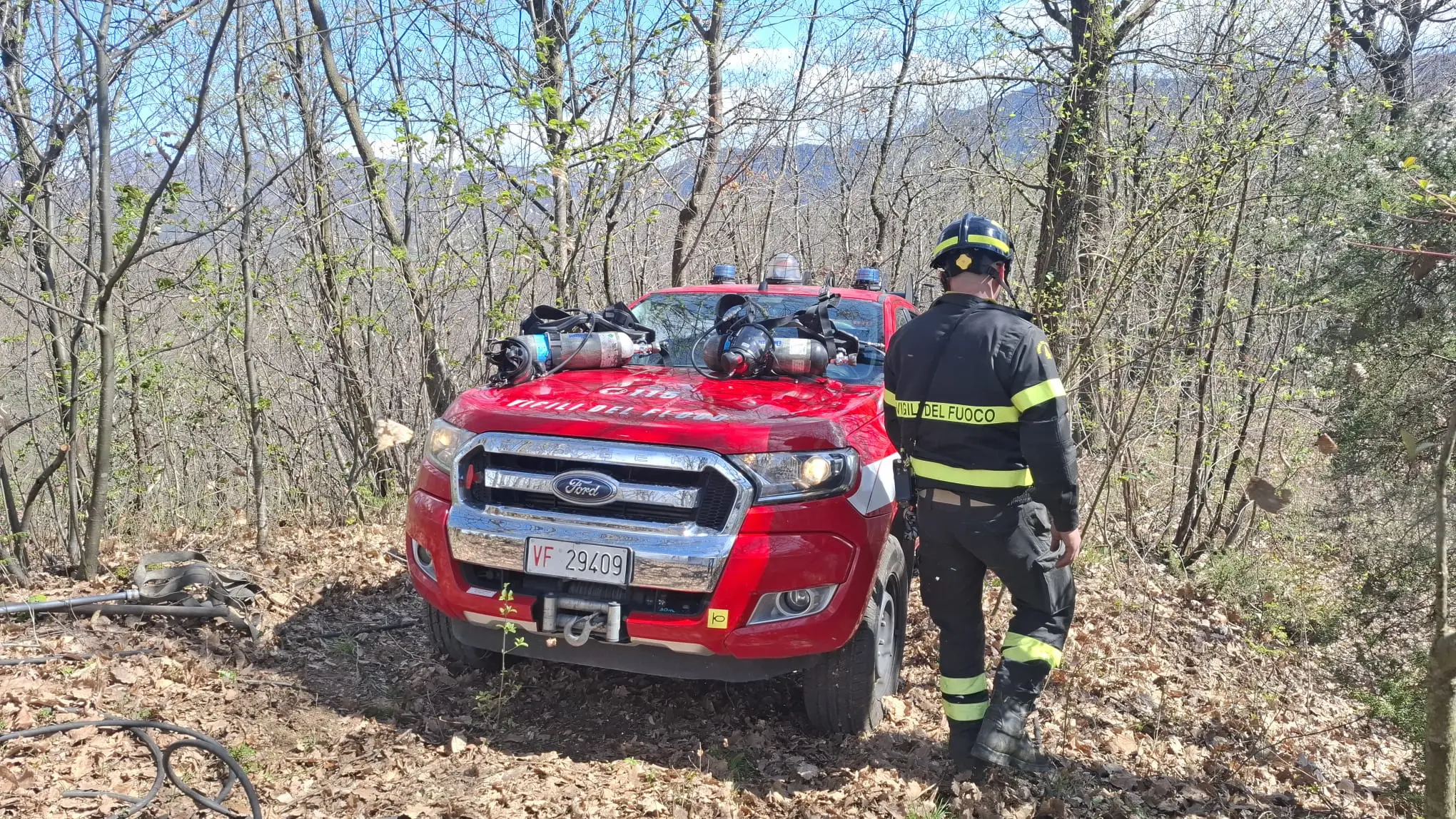 Valsabbia, l'incendio tra Bione e Preseglie