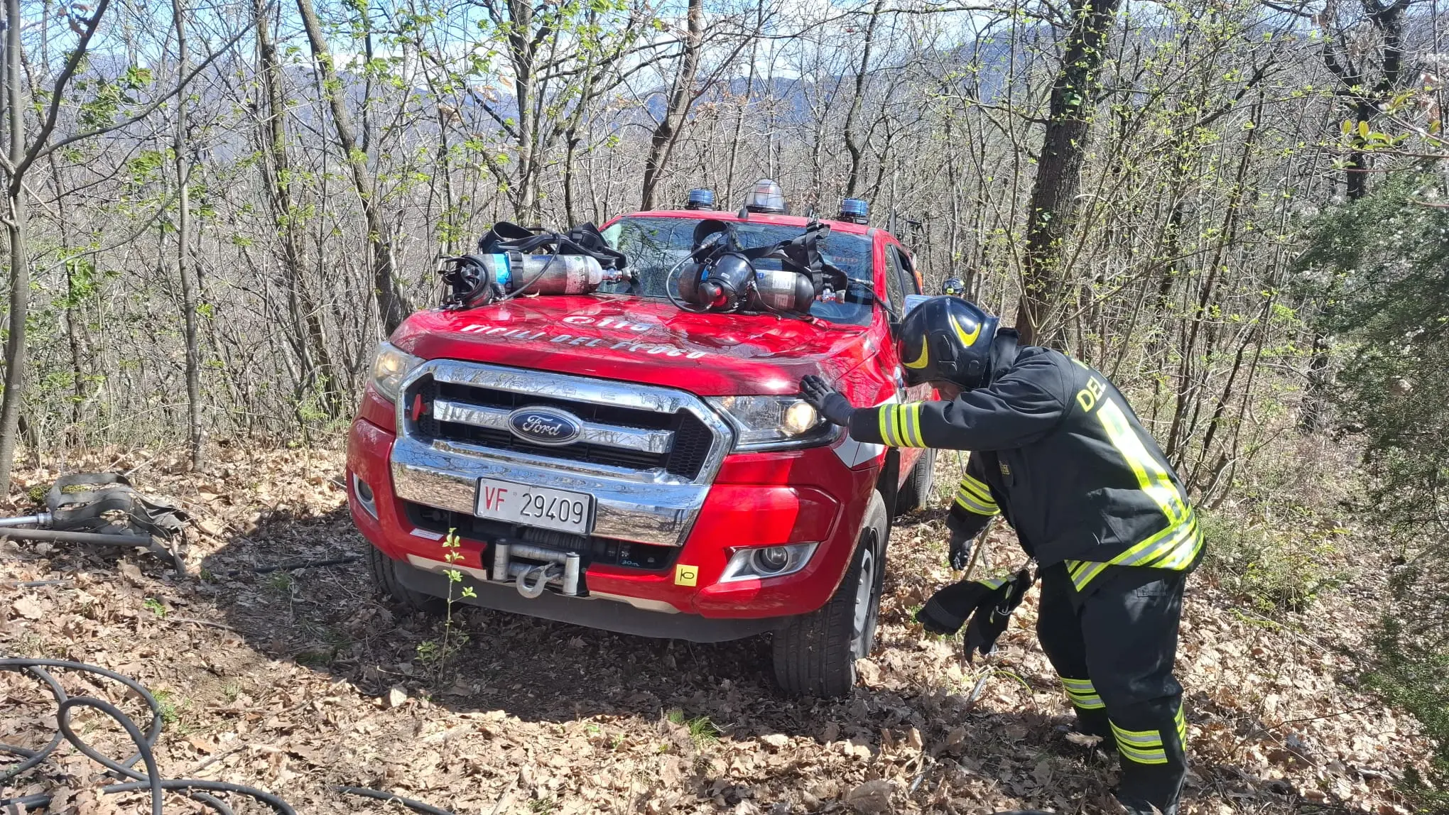 Valsabbia, l'incendio tra Bione e Preseglie