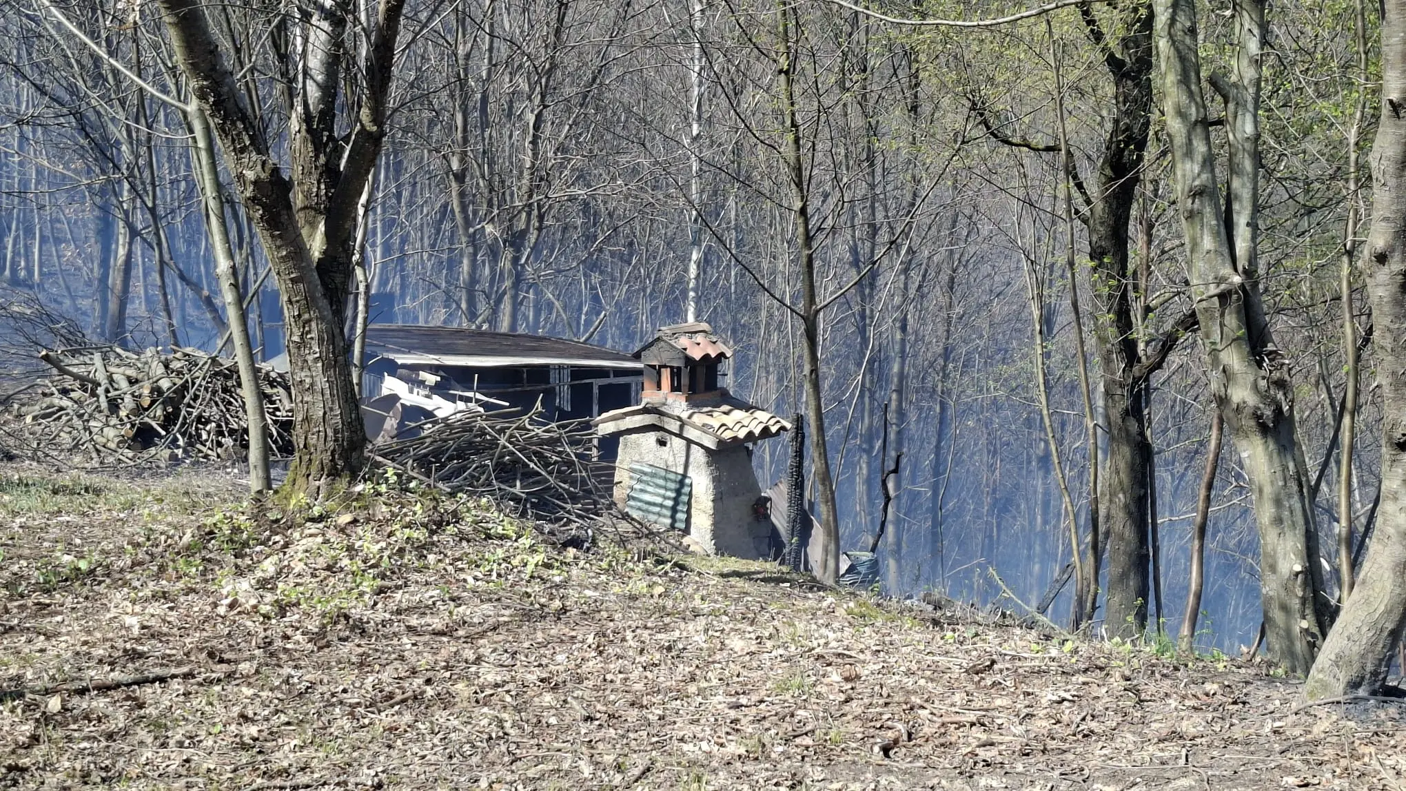 Valsabbia, l'incendio tra Bione e Preseglie