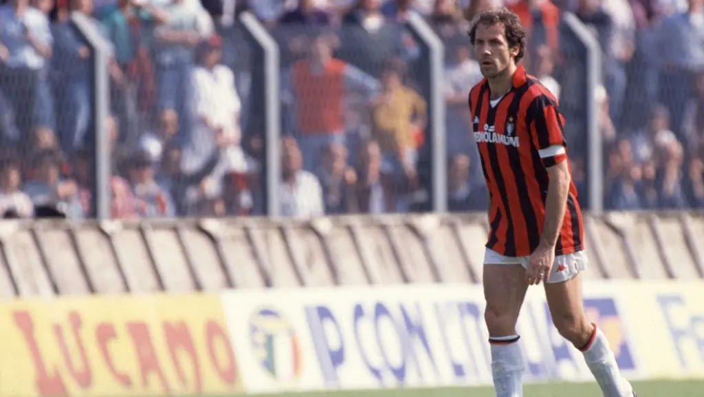 Franco Baresi con la maglia del Milan