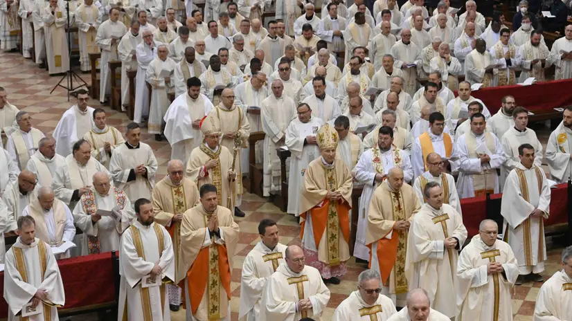 La messa del Giovedì santo in Duomo (foto del 2023) - Foto Marco Ortogni Neg © www.giornaledibrescia.it