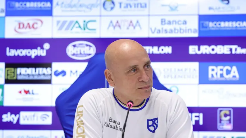 Eugenio Corini in conferenza - Media house Union Brescia