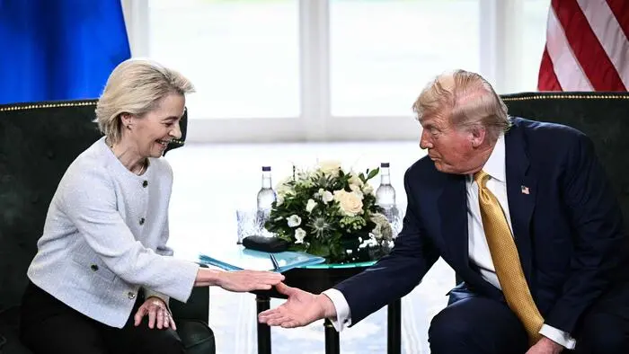 Ursula von der Leyen e Donald Trump - Foto Ansa © www.giornaledibrescia.it