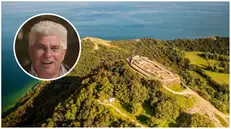 La Rocca di Manerba e, nel tondo, Arturo Saxinger - © www.giornaledibrescia.it