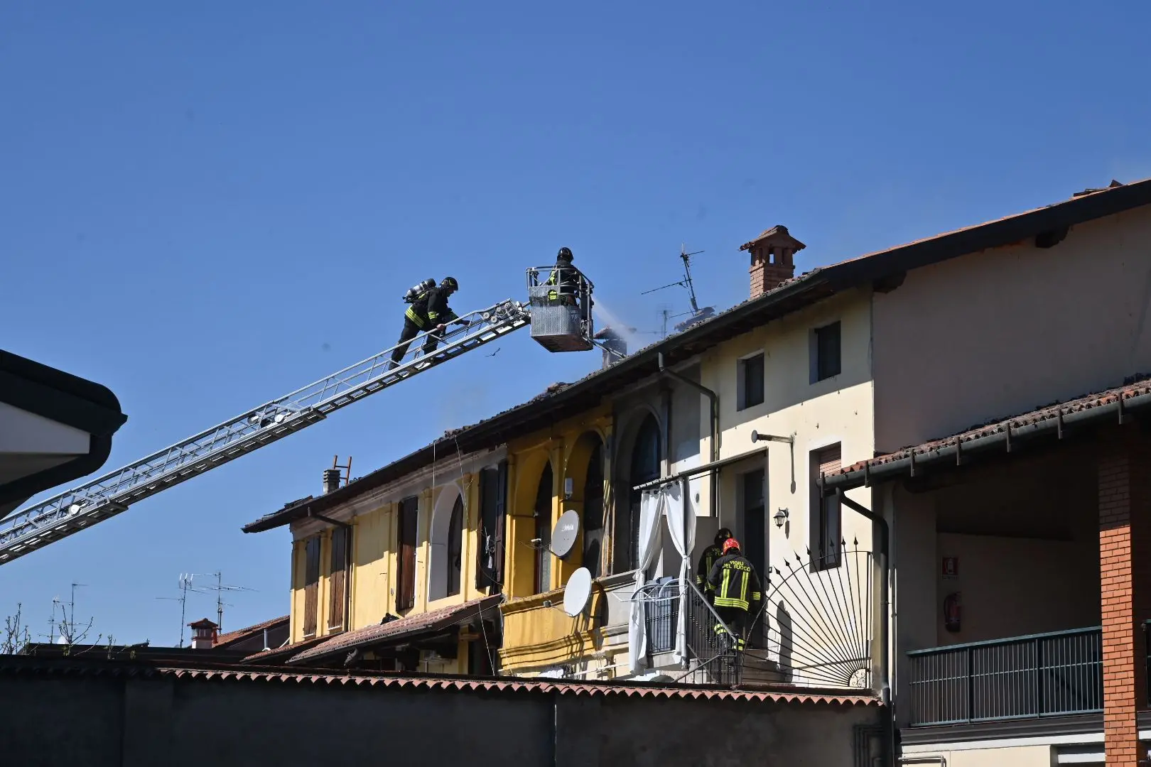 L'incendio a Trenzano