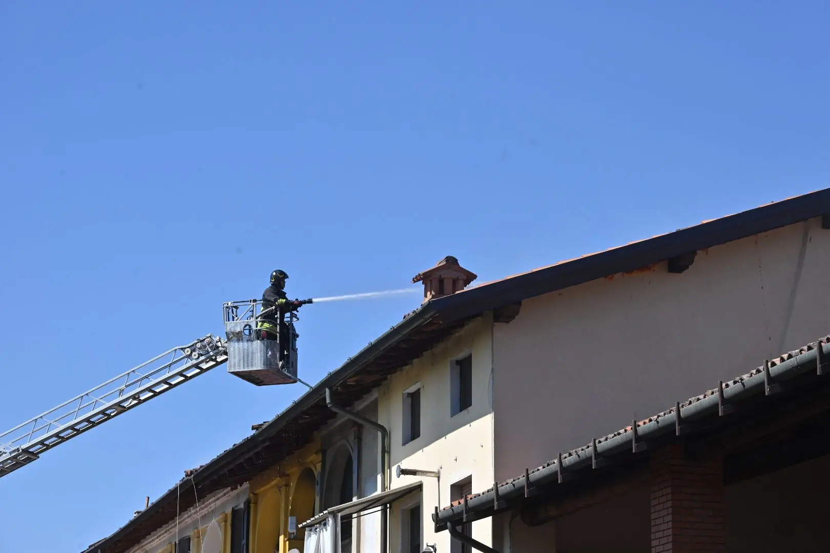 L'incendio a Trenzano