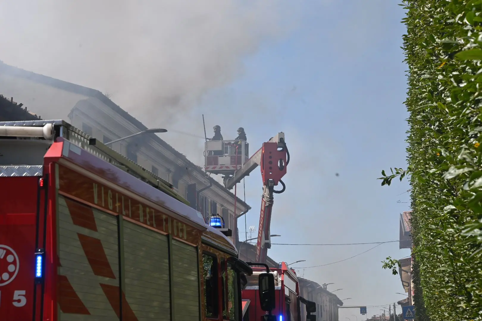 L'incendio a Trenzano