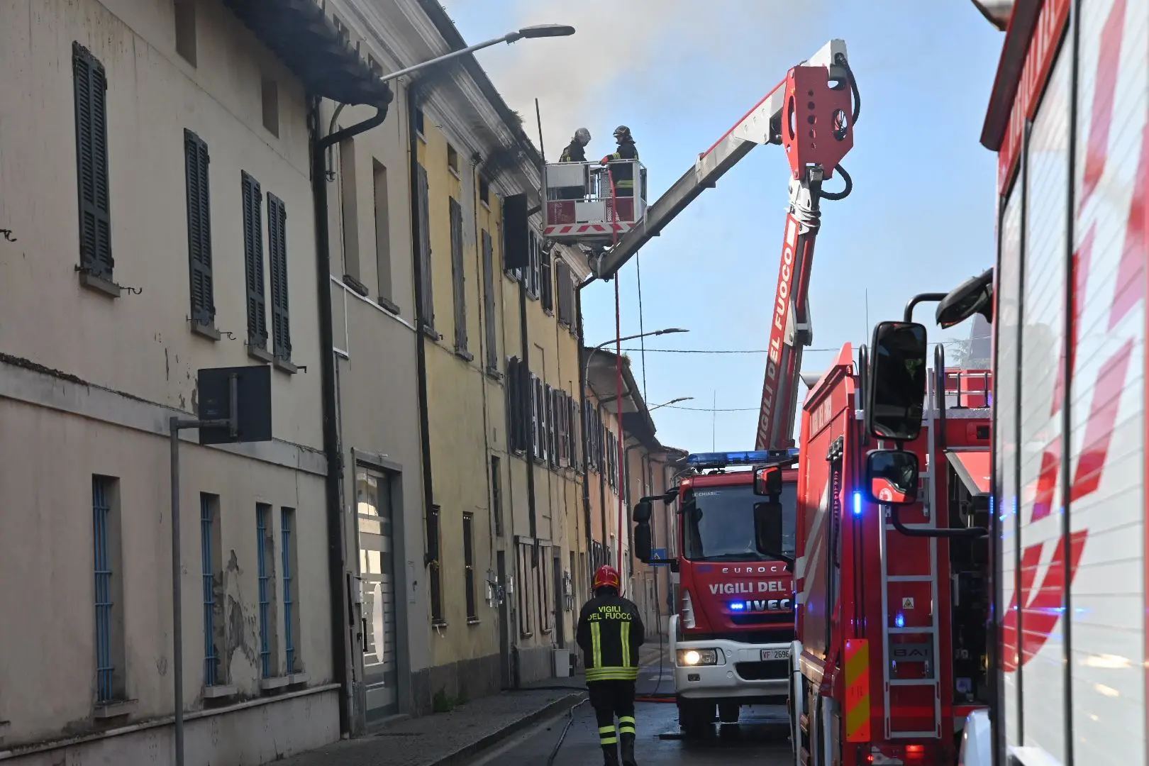 L'incendio a Trenzano