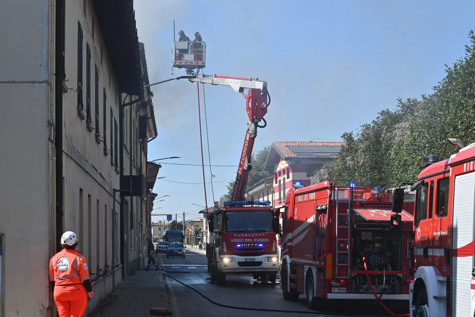 L'incendio a Trenzano