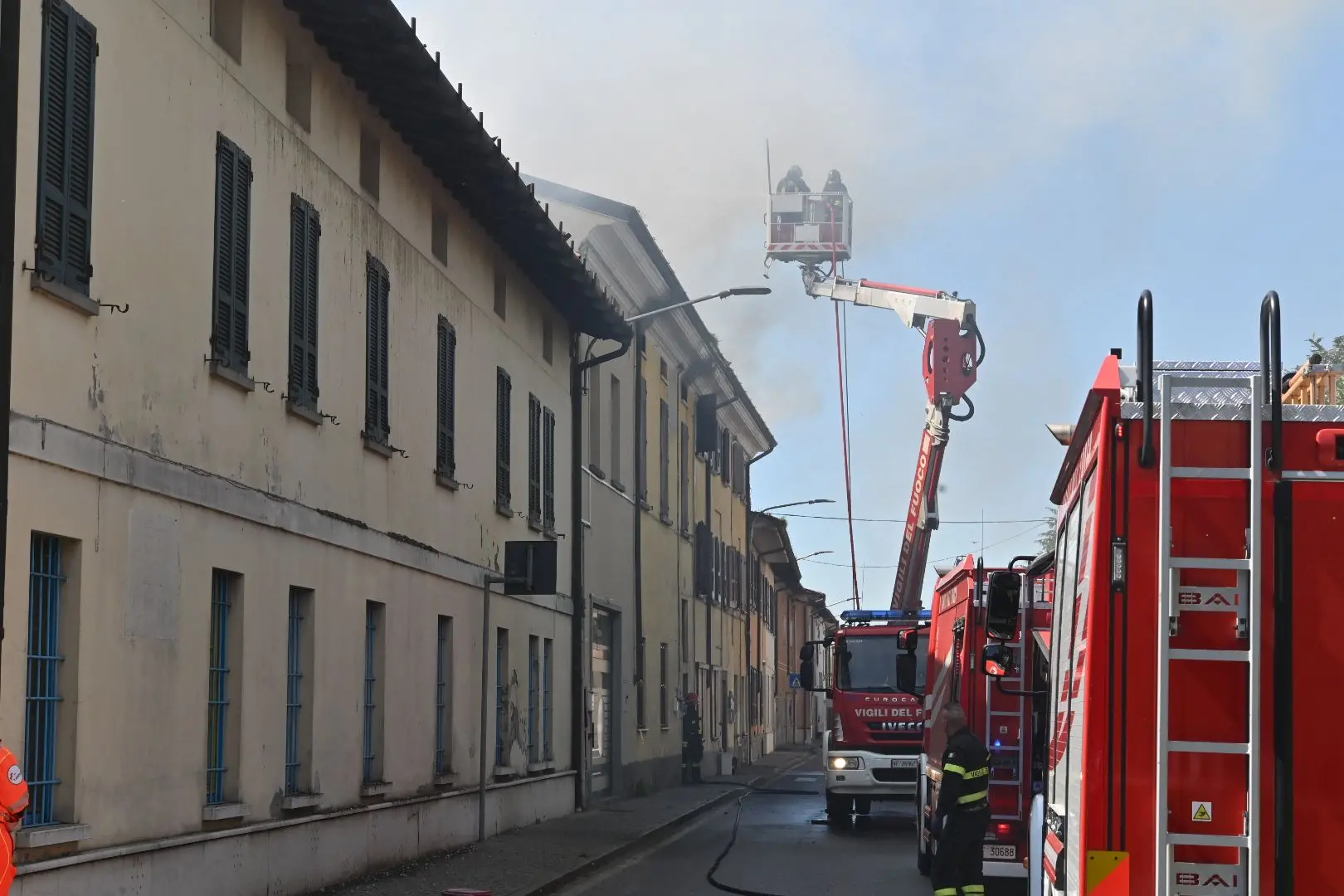 L'incendio a Trenzano