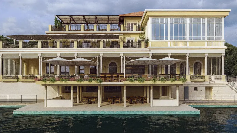 Un render grafico di come sarà l'ex Casinò di Gardone Riviera