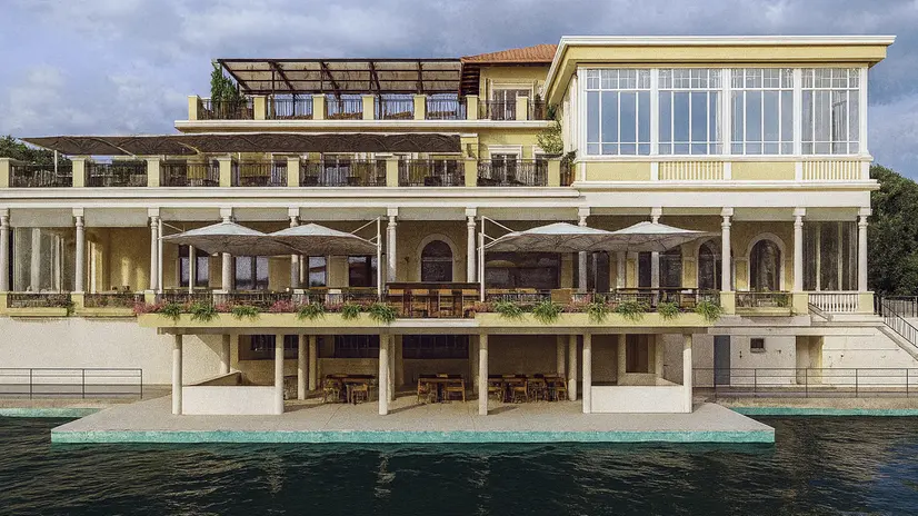 Un render grafico di come sarà l'ex Casinò di Gardone Riviera