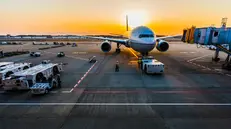 Un aereo prima del decollo