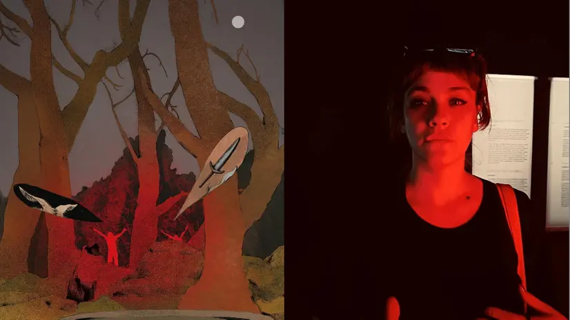 Un dettaglio di una tavola e Anna Dietzel