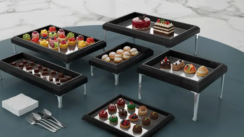 Alzatine in legno massello verniciato nero di Mori 2a