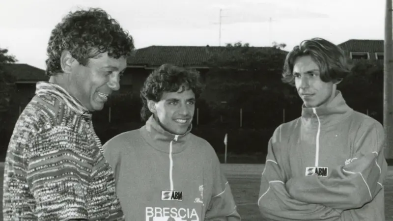 Lucescu con Pirlo, tra loro Antonio Filippini - Foto archivio storico Eden/GdB © www.giornaledibrescia.it