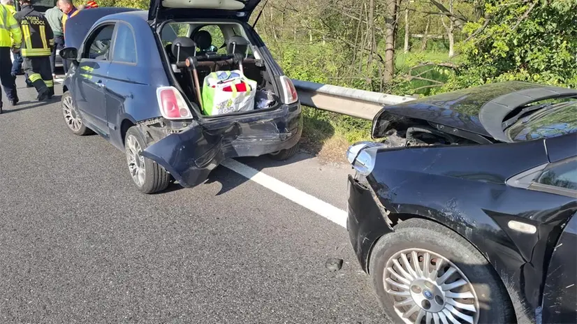 Il tamponamento sulla 45 bis - © www.giornaledibrescia.it