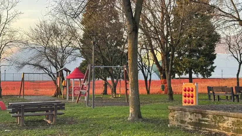 Il cantiere per l'opera al parco