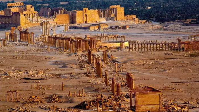 Le rovine della città di Palmira in Siria