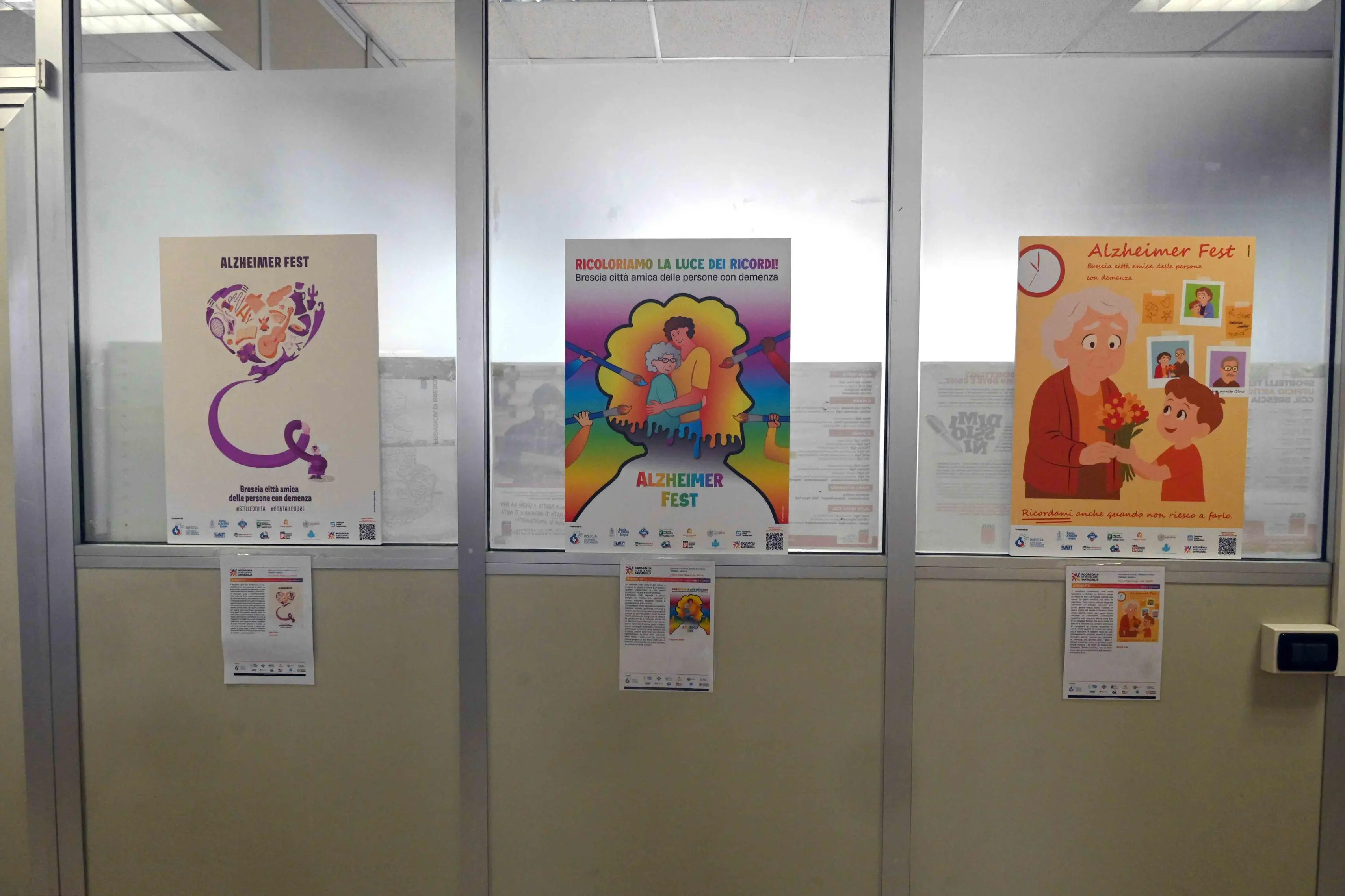 I manifesti realizzati dagli studenti dell'Accademia Santa Giulia per l'Alzheimer festival