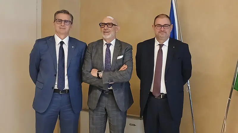 Bcc Garda: da sinistra Marco Morelli, Franco Tamburini e Massimiliano Bolis