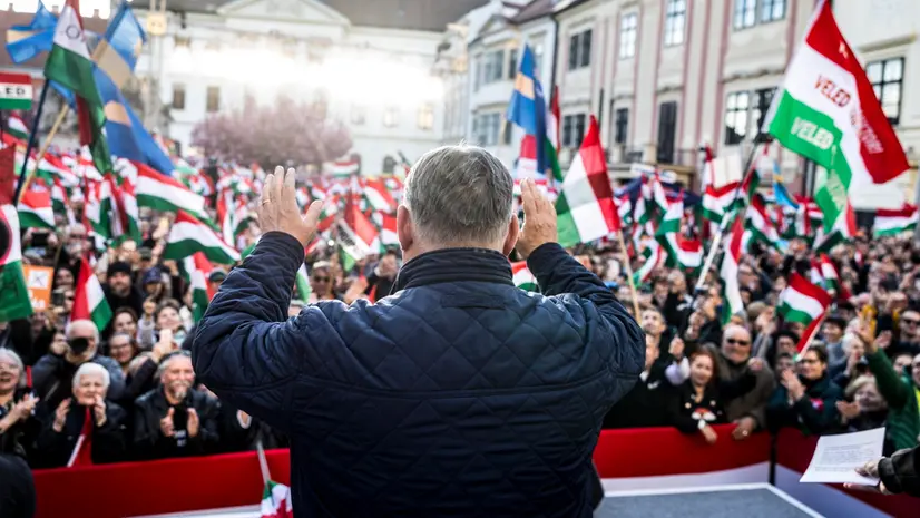 Il primo ministro ungherese Orbán durante la campagna elettorale - Ansa © www.giornaledibrescia.it