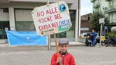 Presenti anche piccoli manifestanti - © www.giornaledibrescia.it