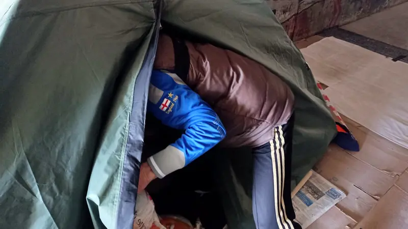 La tenda in cui dormiva Michele